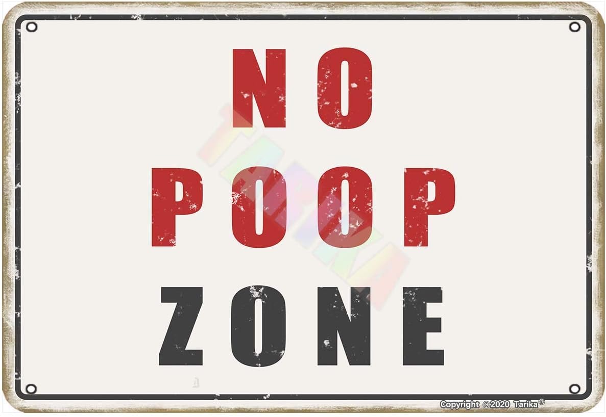Farming Zone - Papan Logam Hiasan Toilet Vintage 'No