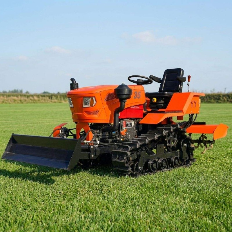 Traktor Crawler 4WD Rotary Til - Farming Agriculture Equipment ulasan dan harga