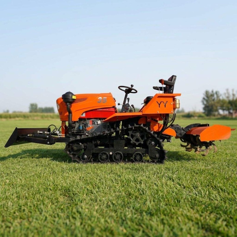 Traktor Crawler 4WD Rotary Til - Farming Agriculture Equipment ulasan dan harga